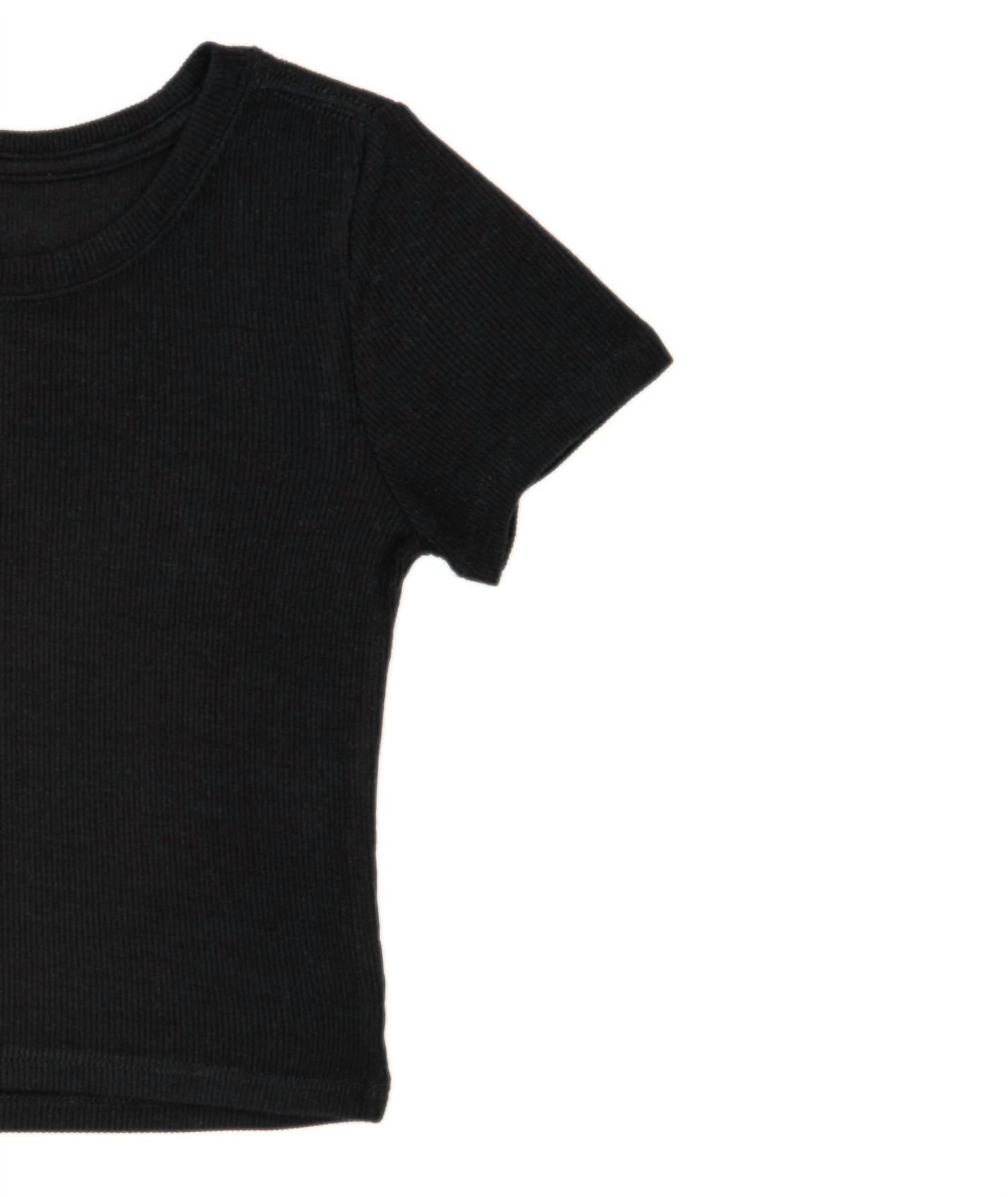 Katie J NYC Girl's Livi Tee in black 1 - kids' t-shirt - alternate view