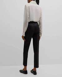 Lafayette 148 - Silk Button Down Tuxedo Blouse