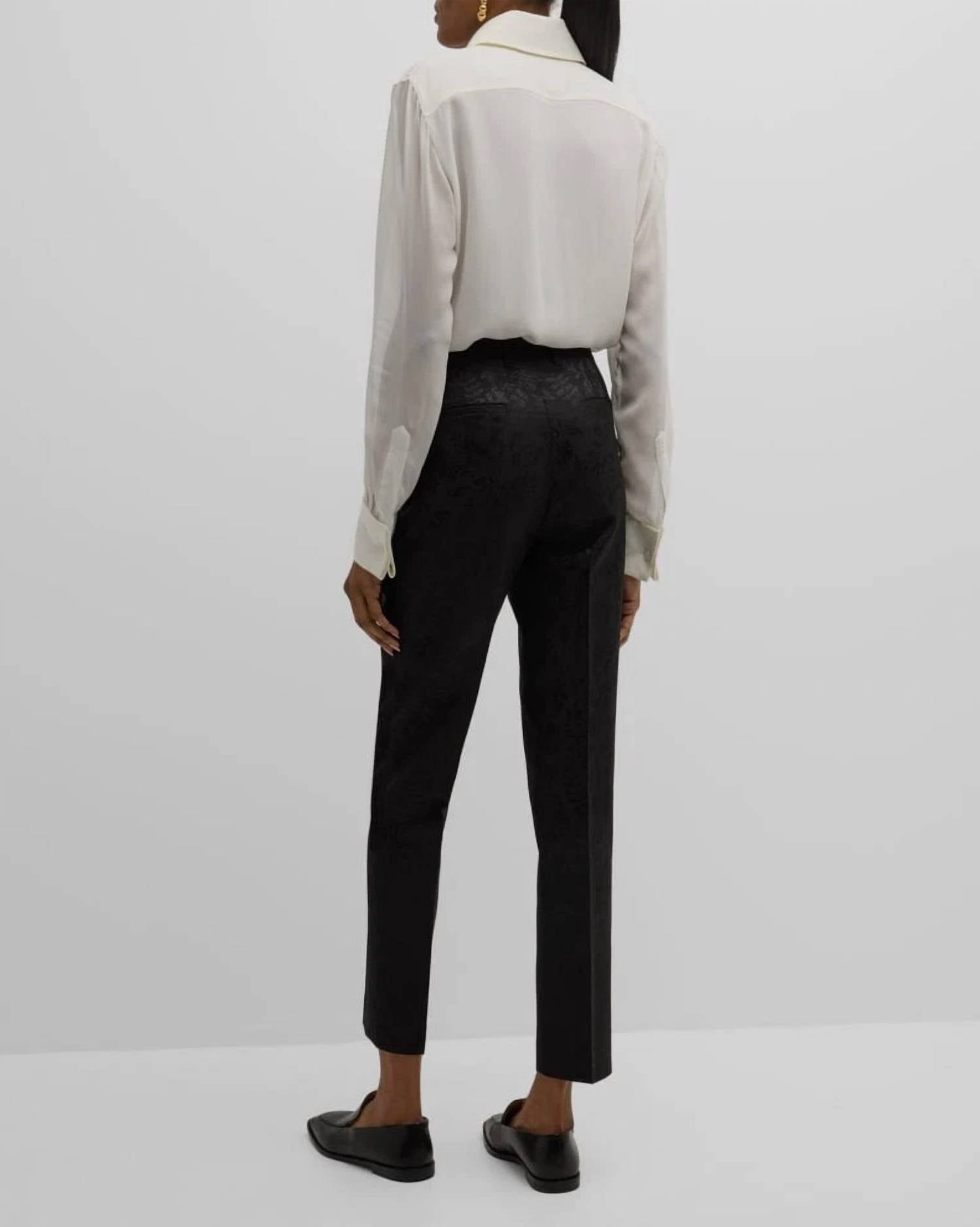 Lafayette 148 - Silk Button Down Tuxedo Blouse