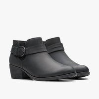 Clarks Women's Charlten Rae Leather Boots in charcoal - women's shoe - alternate view