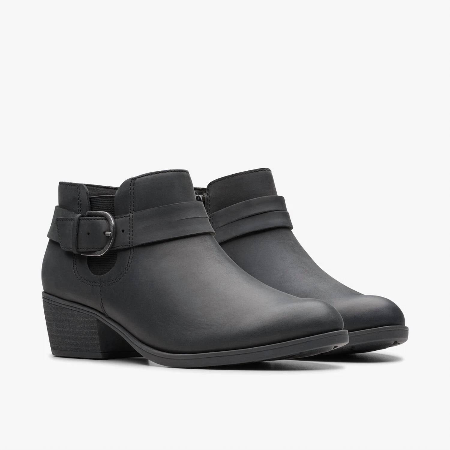 Clarks Women's Charlten Rae Leather Boots in charcoal - women's shoe - alternate view