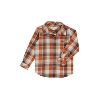 Saints & Hearts - Boy's Rusty Plaid Button Up Shirt