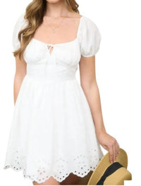 Blu Pepper - Embroidered Scallop Mini Dress