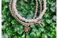 Mimi Wholesale - Women's Three Piece Pearl Beaded Stretchy Bracelet