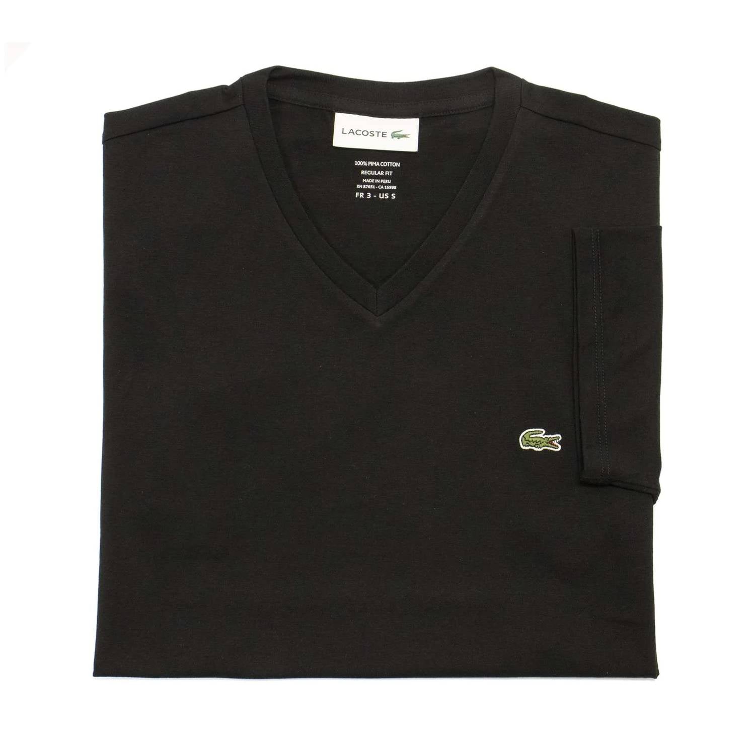 Lacoste - Men's Standard Short Sleeve Pima V-neck Tee