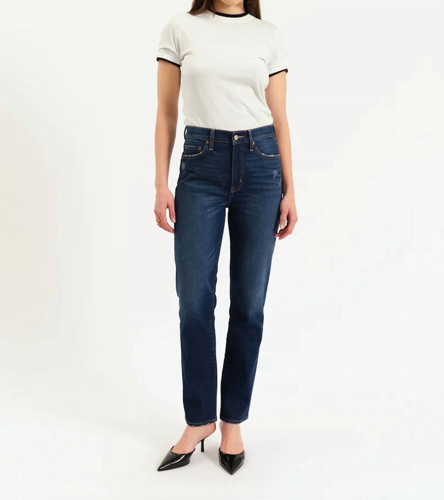 Daze - Smarty Pants High Rise Slim Straight Jeans