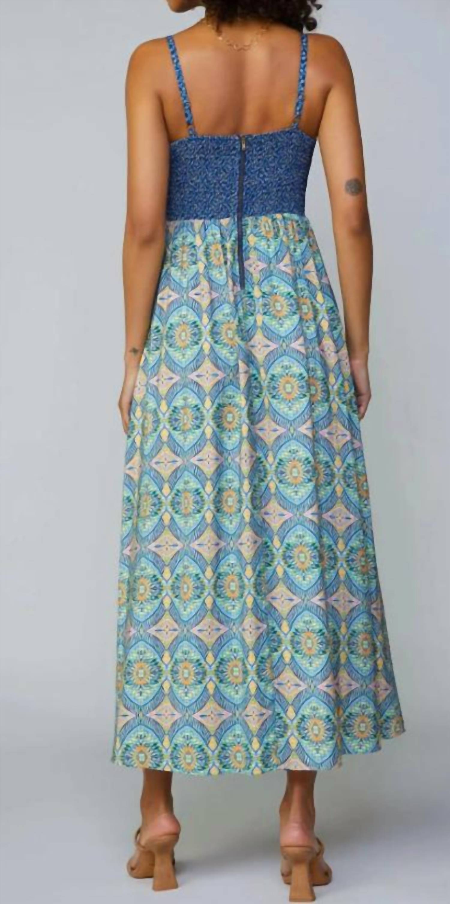 Current Air - Contrast Quilted Maxi Dress