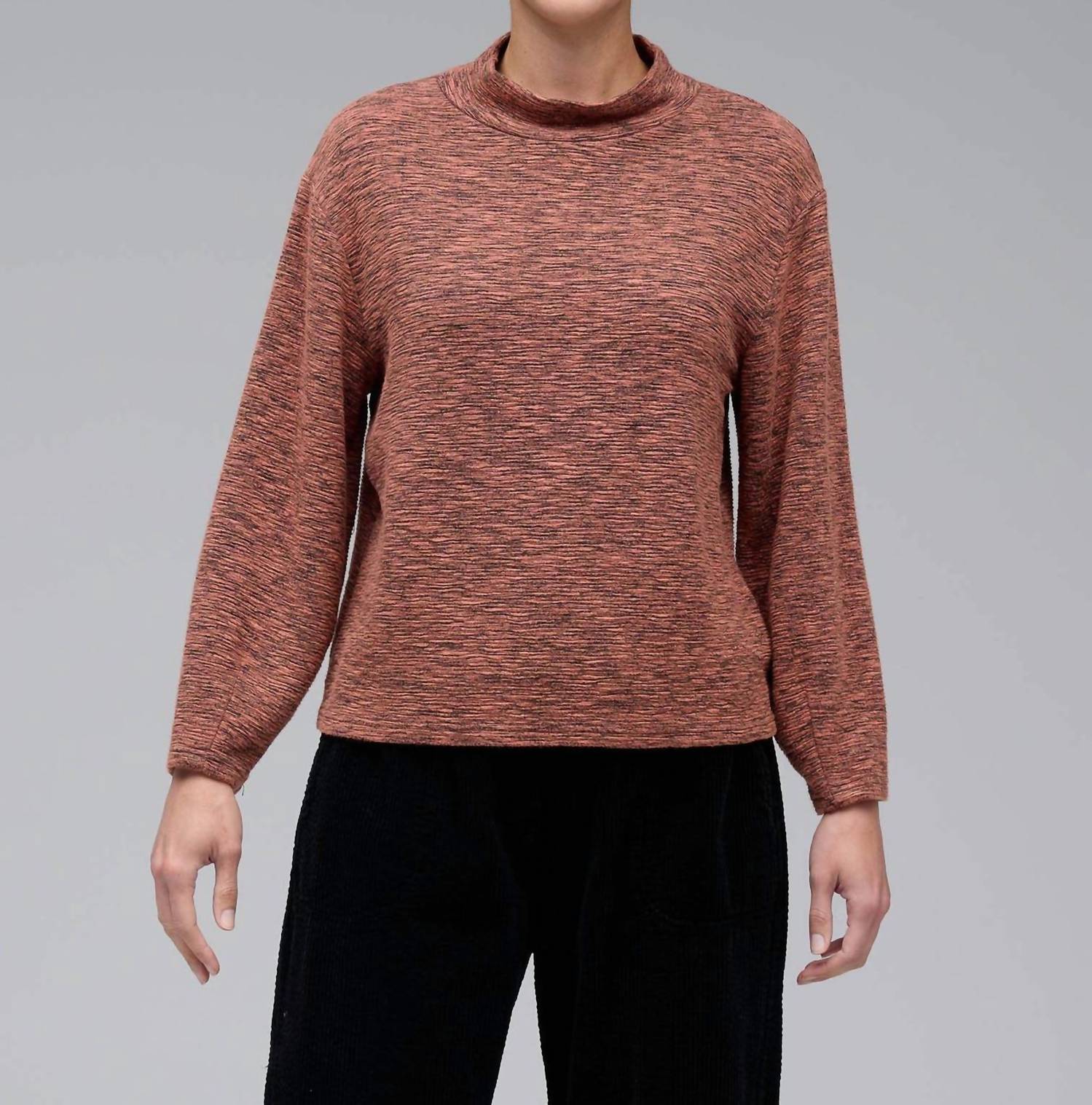 Cut Loose - Crimped Mock Neck Top