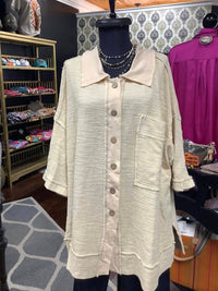 Oli & Hali - Women's Natural Button Up Shirt