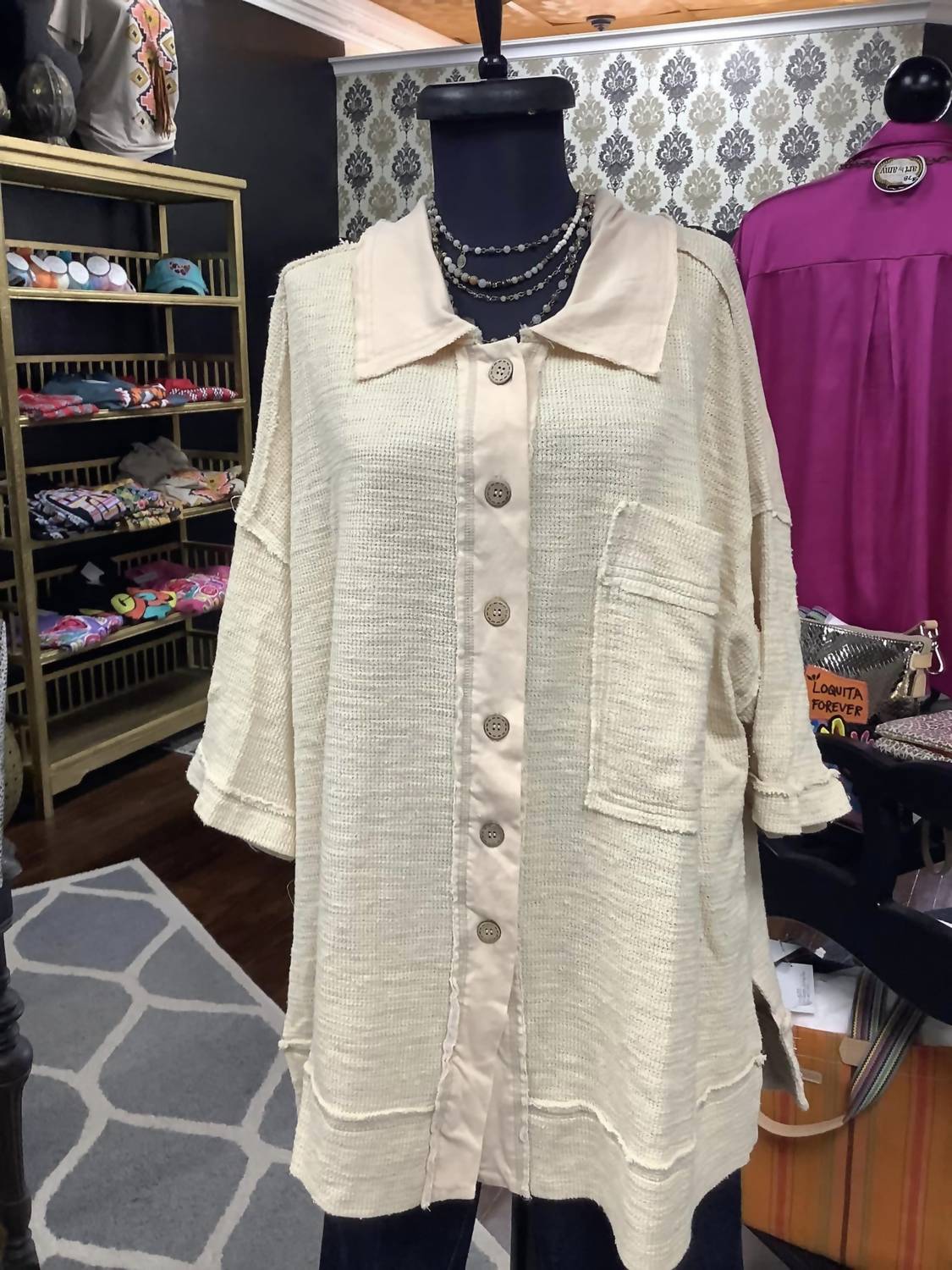 Oli & Hali - Women's Natural Button Up Shirt