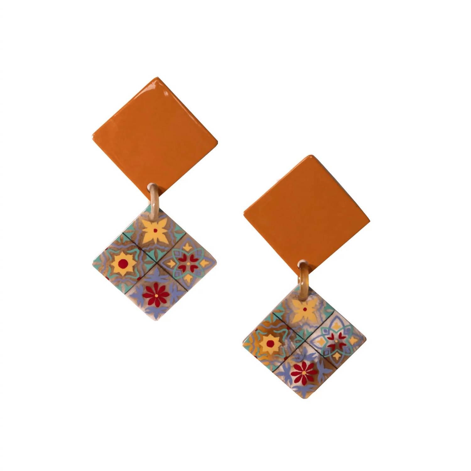 Sunshine Tienda - Women's Burnt Teja Drop Earrings