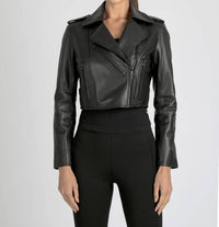 Blanc Noir - Cleo Cropped Moto Jacket