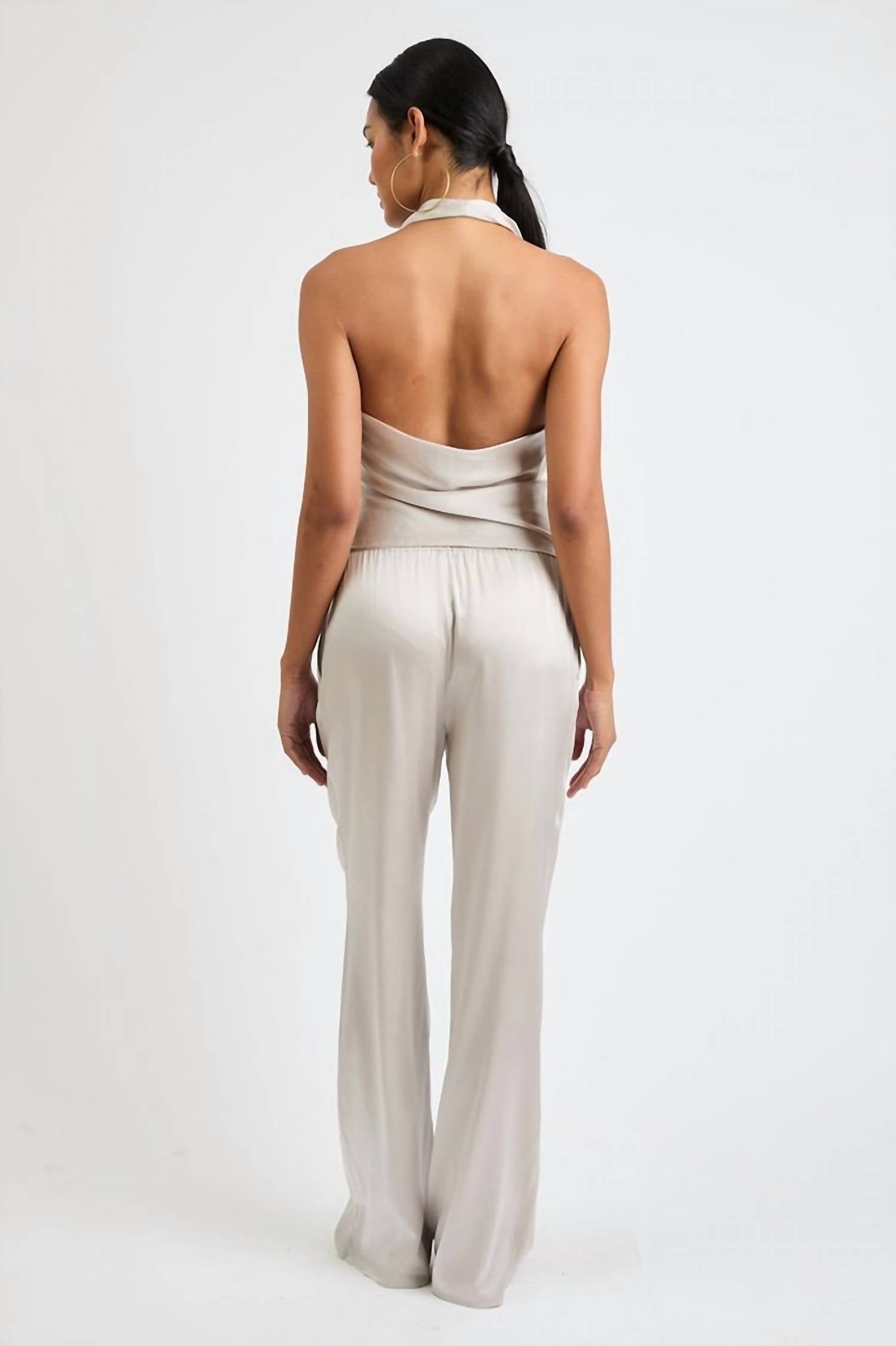 Beryll Poppy Silk Top in pearl - women's shirt - alternate view
