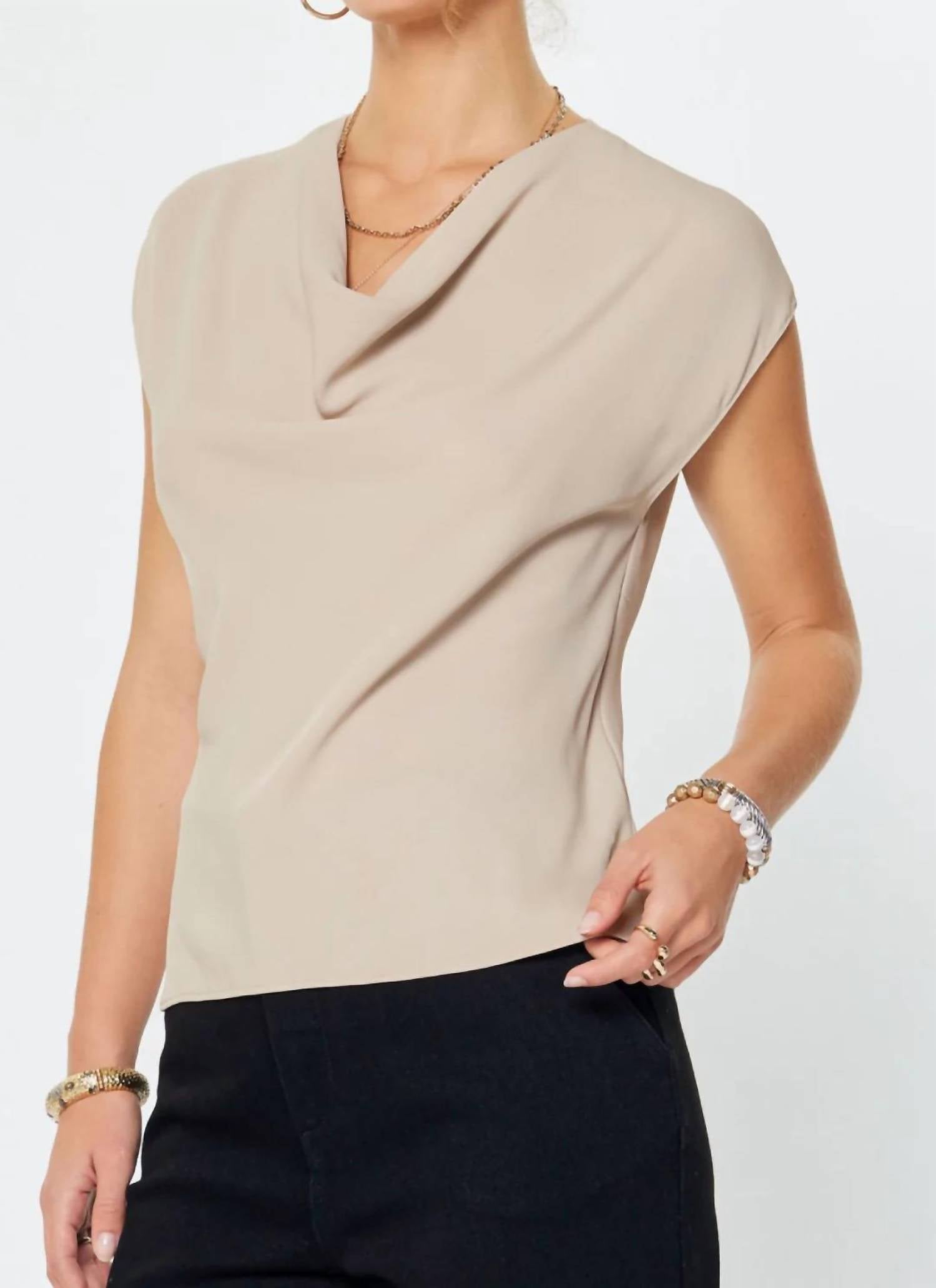 Current Air - Draped Cowl Neck Blouse