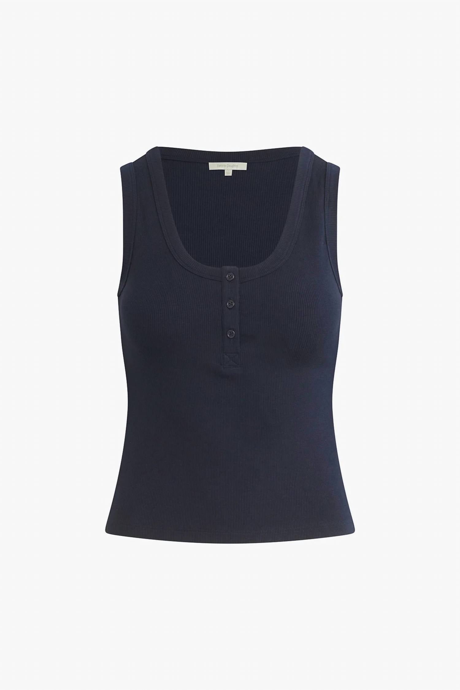 Favorite Daughter - Ribbed Henley Tank