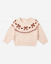 Rylee + Cru - Girls' Fair Isle Bows Sweater