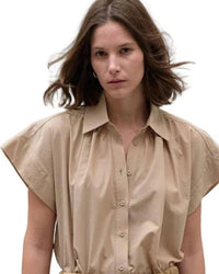 SECULAR Trinity Button Top in nude - women's shirt - alternate view