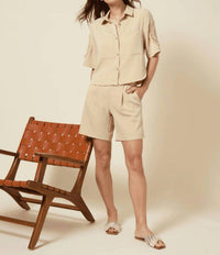 Lysse - Dia Pleated Raffia Shorts