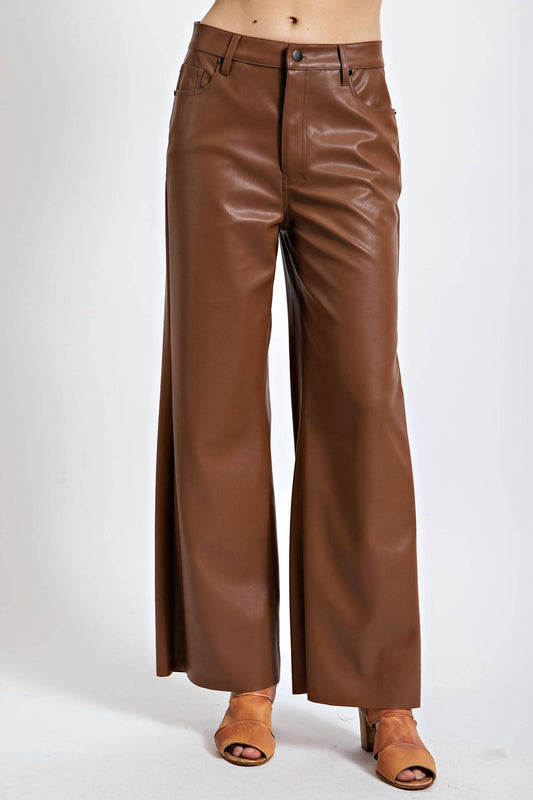 Easel - Faux Leather Pants