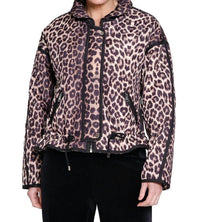 TRU LUXE Animal Print Quilted Jacket in leopard - women's jacket