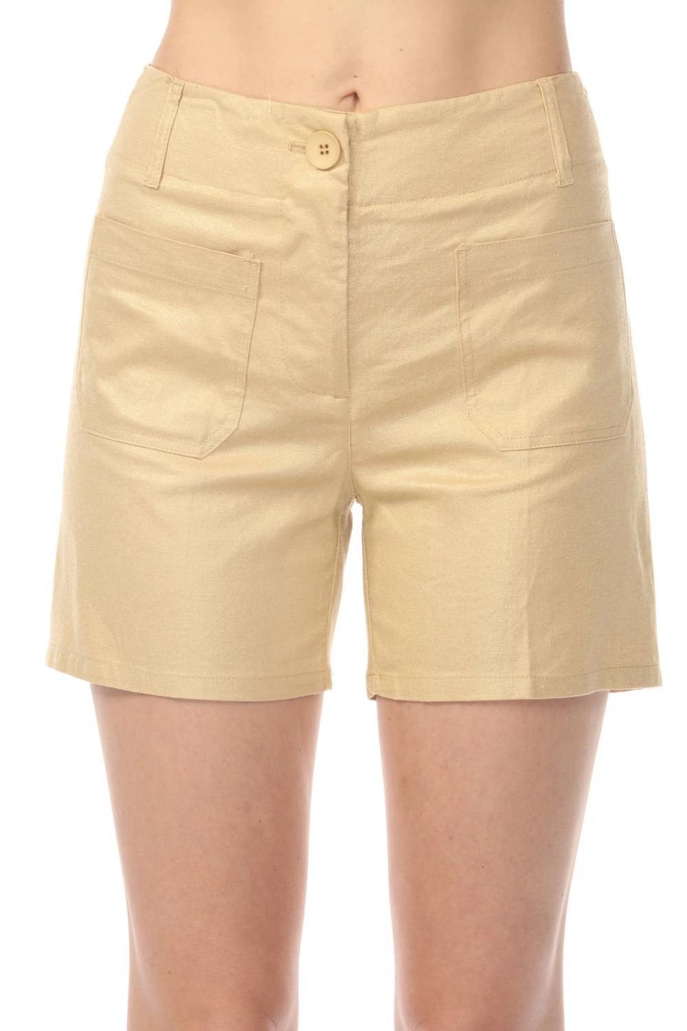 Charlie B - Foiled Linen Stretch Shorts