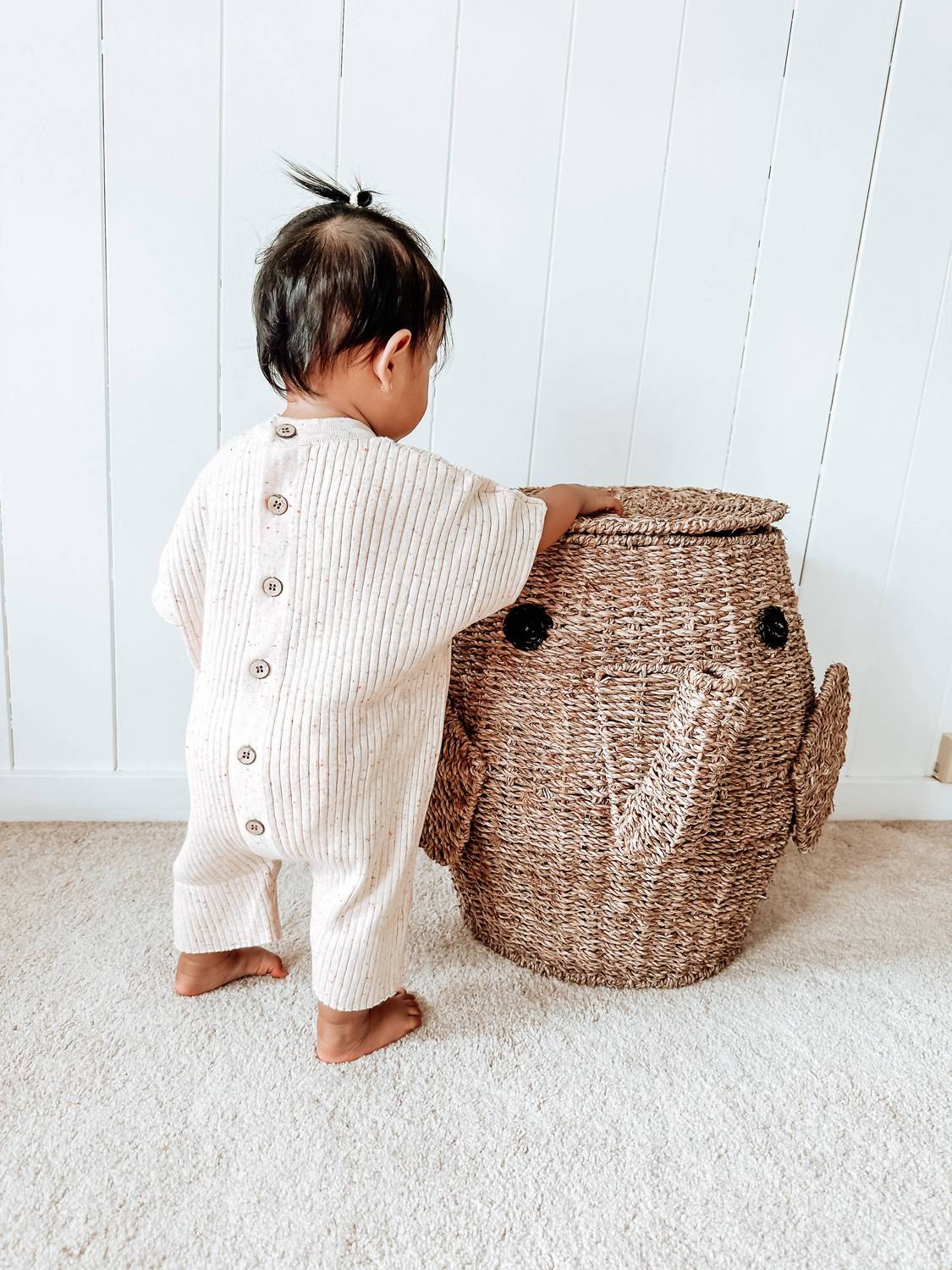 Zoe Jay - Kids' Speckled Ribbed Knit Romper