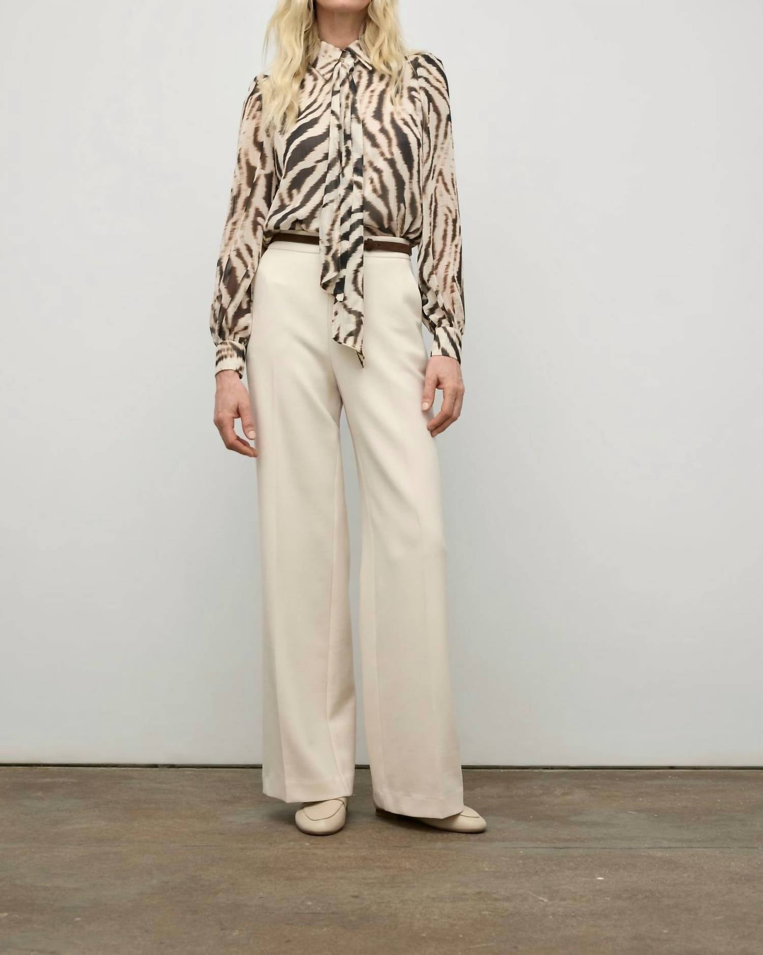 Iris Setlakwe Printed Blouse in beige black - women's blouse