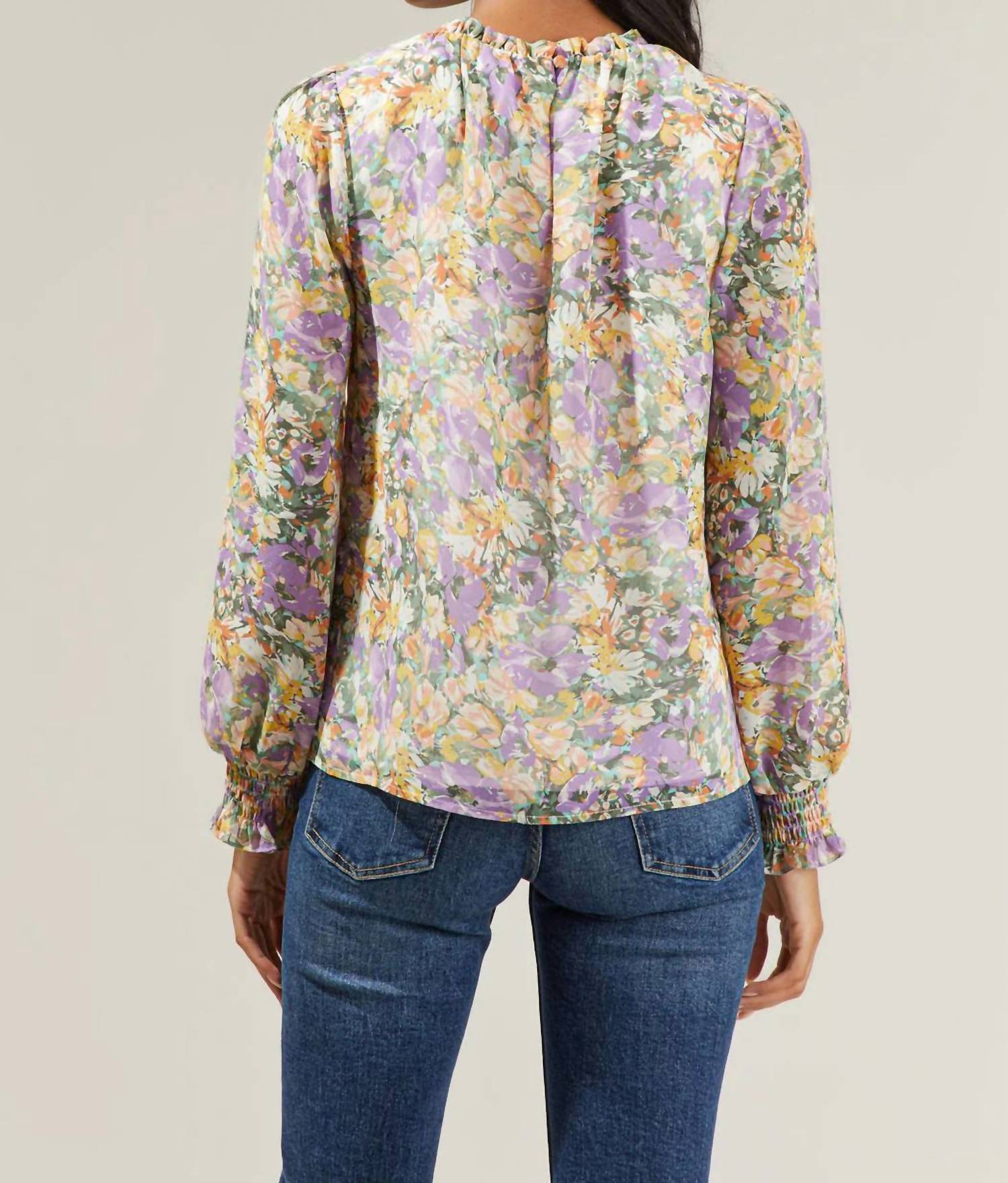 Sugarlips - Liane Floral Long Sleeve Blouse