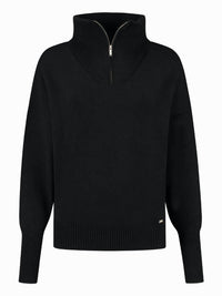 Lune Active Olly Half Zip Sweater in black - women's sweater - alternate view