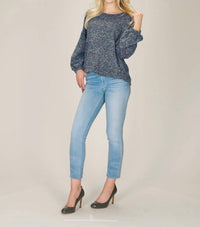 Papillon - Heathered Texutred Knit Crop Sweater Top