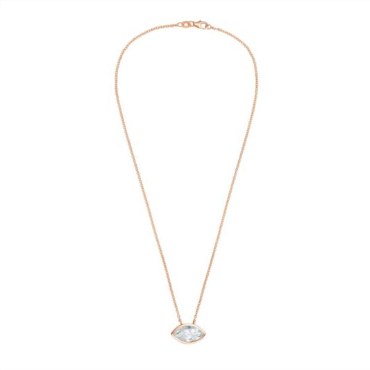 Diana M Jewels - Women's East West Marquise Bezel Lab-grown Diamond Pendant Necklace (5.00 Ctw)