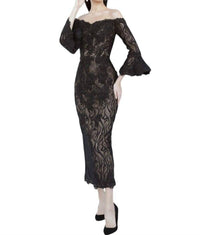 Jvn - Bell Sleeve Lace Dress