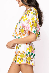 Queen Of Sparkles - Checkered Sun Top