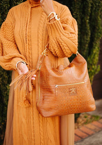 Charlie Leather - Marta Croco Large Cross Body Handbag