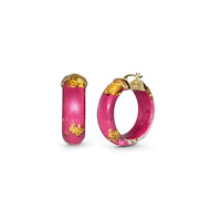 Gold & Honey - Women's Mini Lucite Hoop Earrings