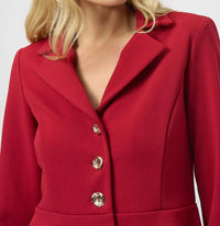 Joseph Ribkoff Notched Collar Peplum Blazer Jacket in deep cherry - women's jacket - alternate view