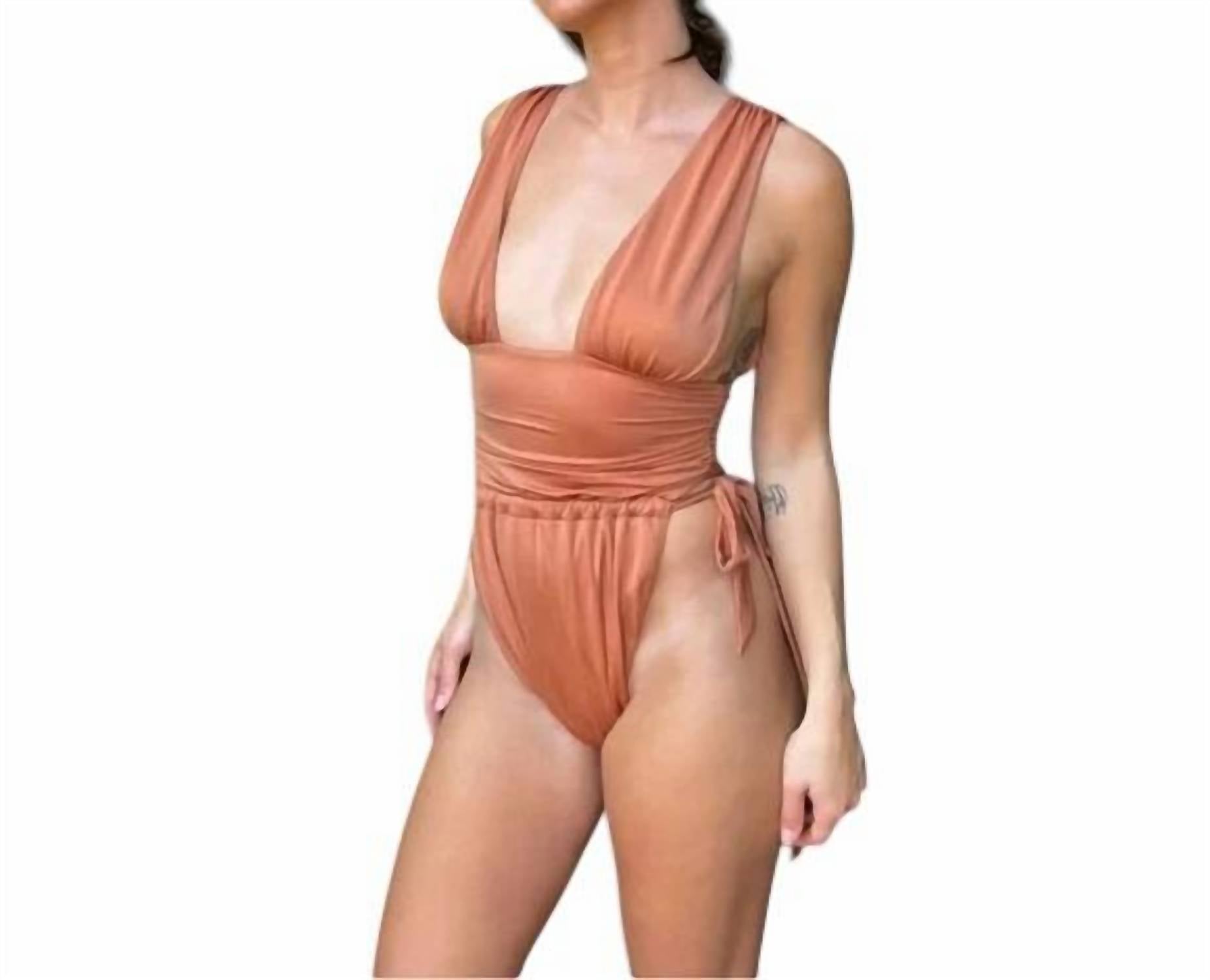 We Are Hah - Cheeky Plunge One Piece Swimsuit/bodysuit