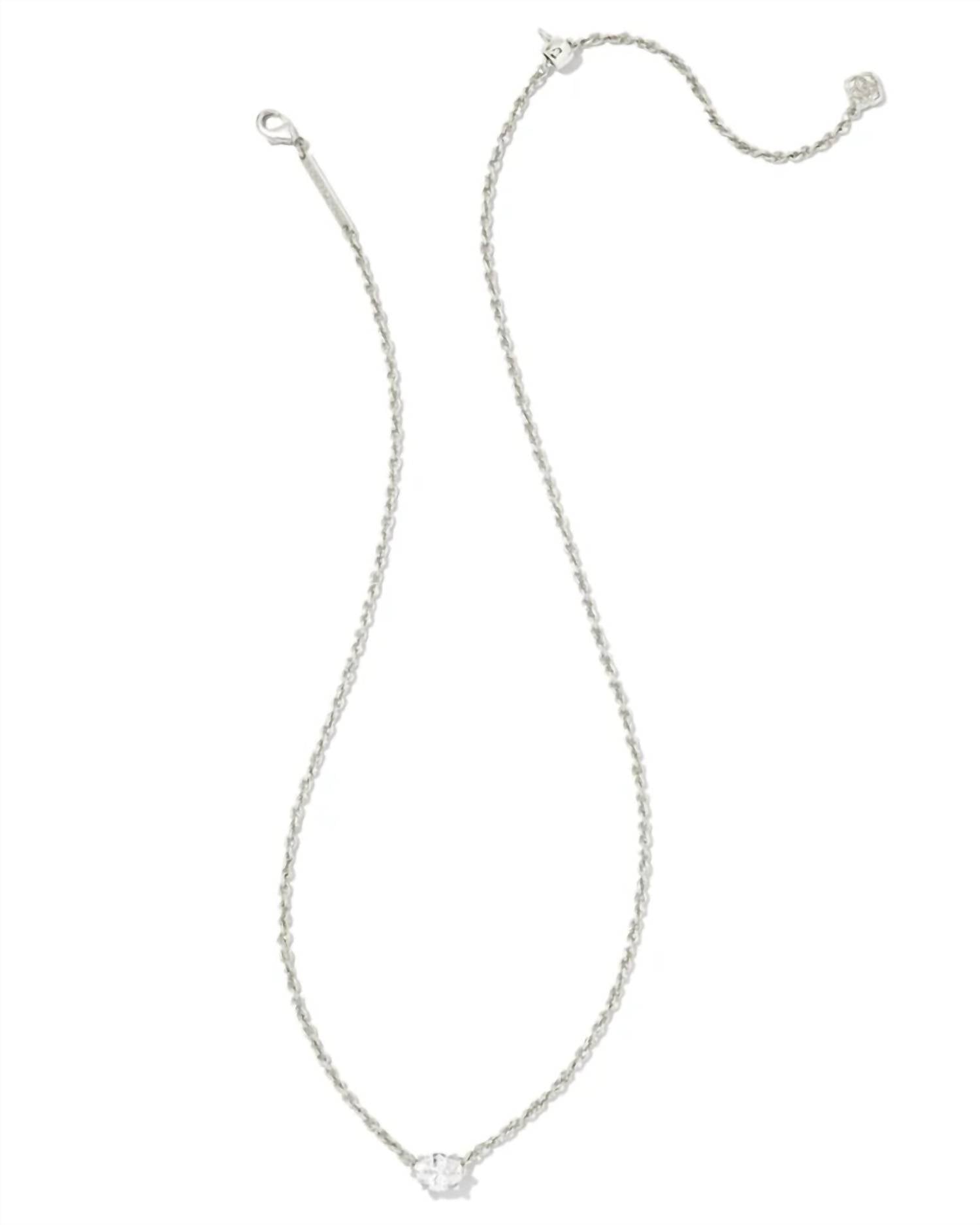 Kendra Scott Women's Cailin Pendant Necklace in white cz - women's jewelry - detail view