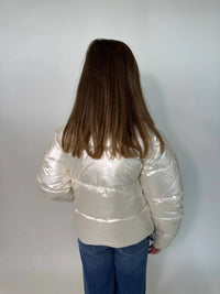 Katie J NYC Girls Jennifer Jacket in opal irredescent - kids' jacket - detail view