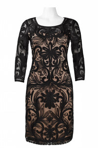 Sue Wong - Floral Embroidered Mesh Dress