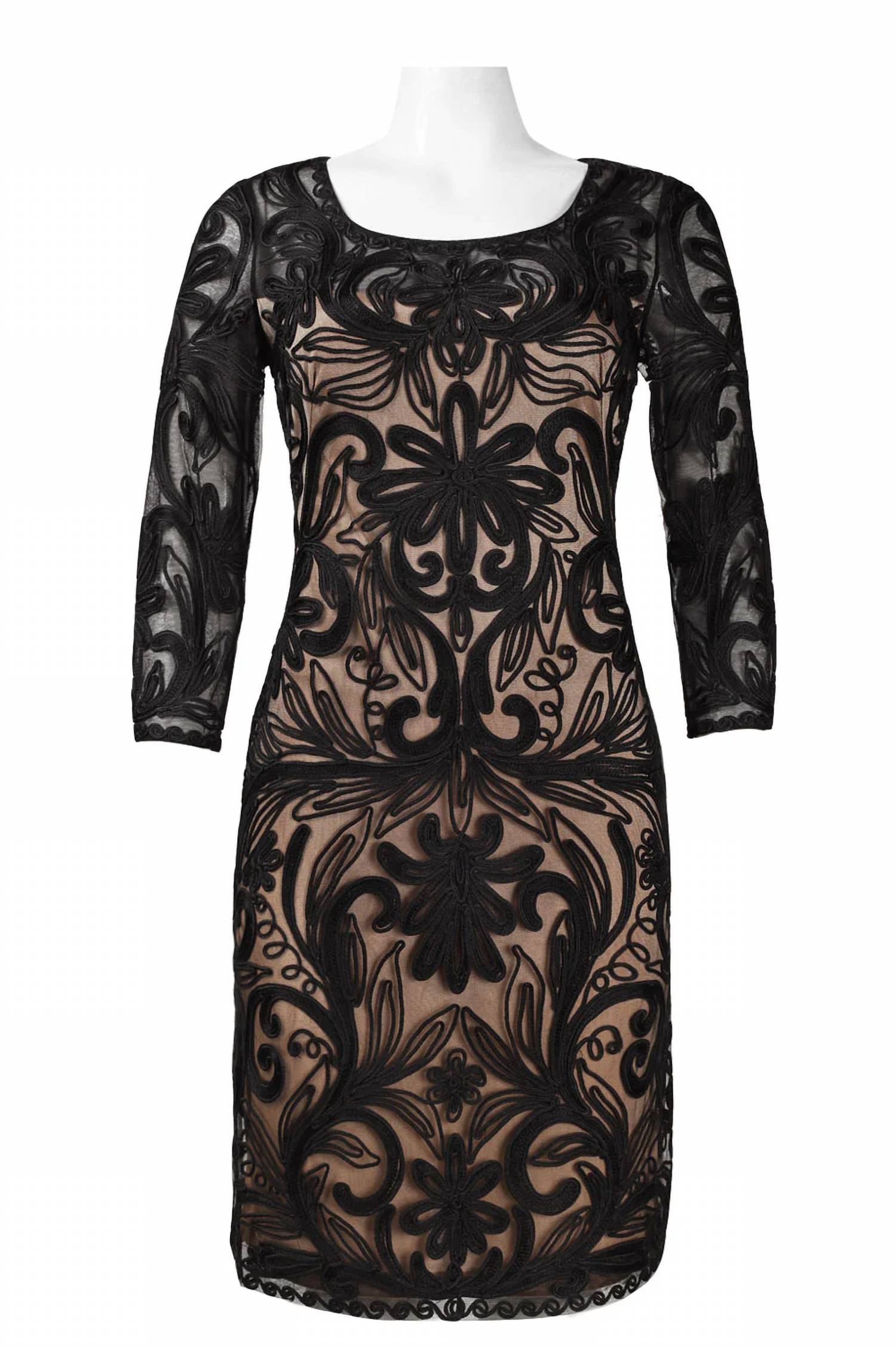 Sue Wong - Floral Embroidered Mesh Dress