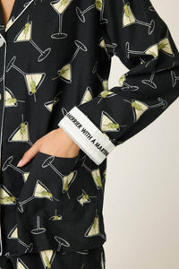 Pj Salvage - Merrier With A Martini Flannel Pajama Set
