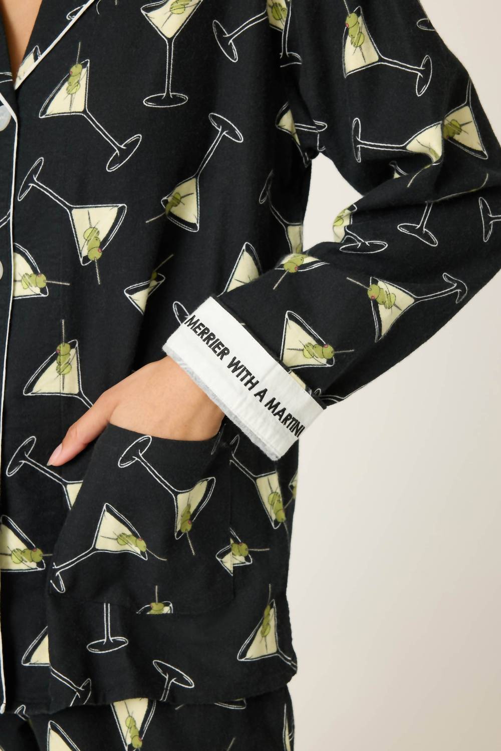 Pj Salvage - Merrier With A Martini Flannel Pajama Set