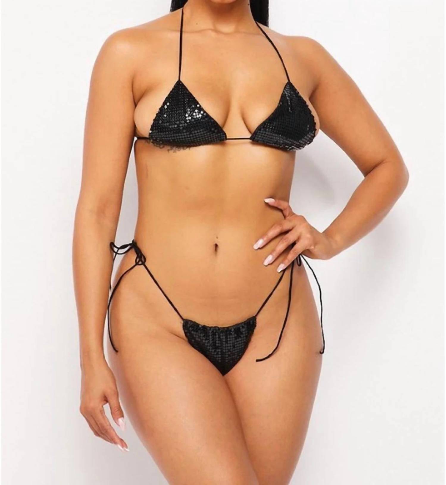 Hot & Delicious - Studded Rhinestone Detail Swimsuit