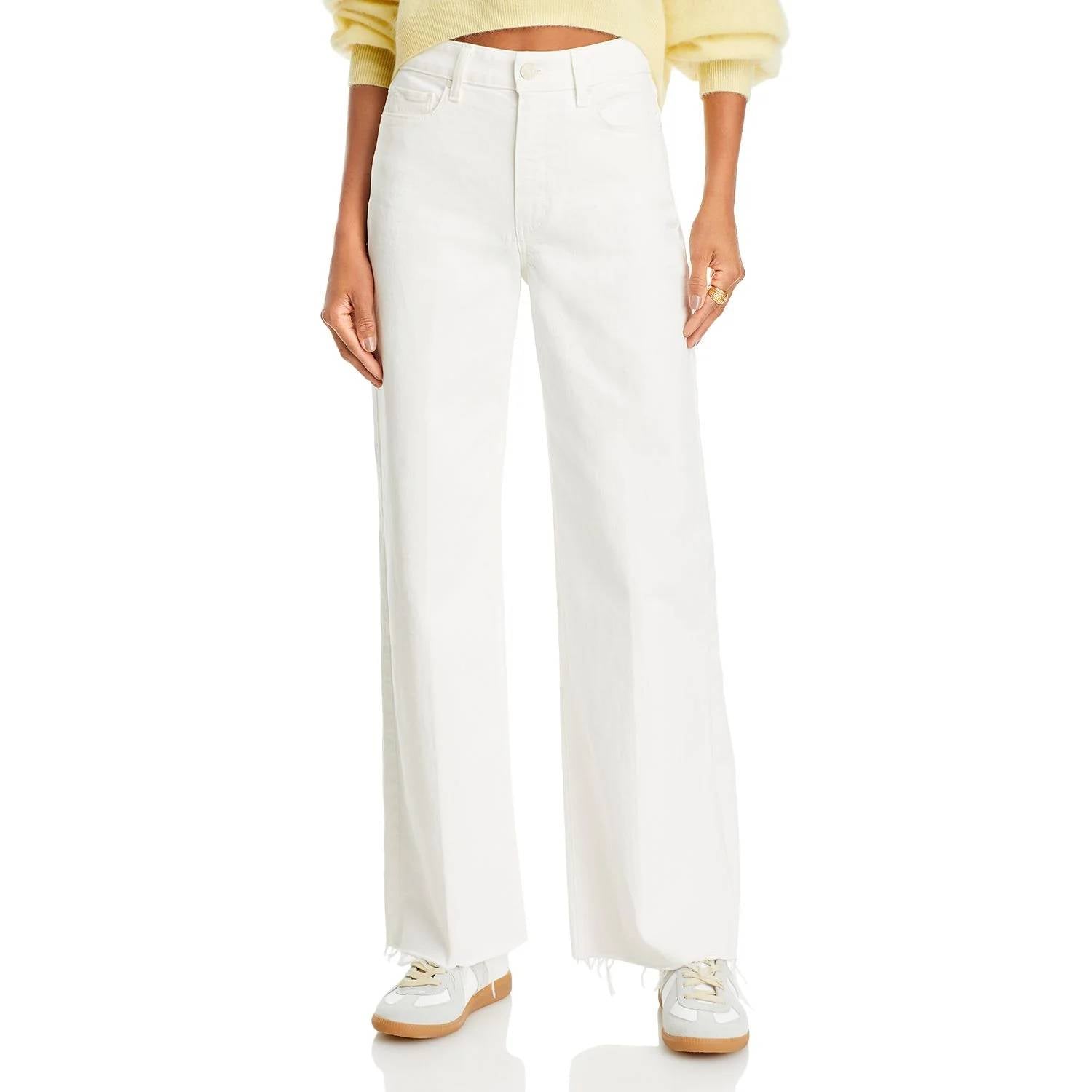 Paige - Anessa Raw Hem Wide Leg Jeans