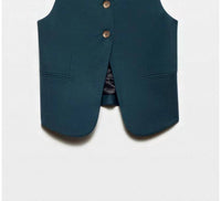 Acaria Studio Lunar Sleeveless Vest in green - women's blouse - alternate view