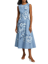 Oscar De La Renta - Sleeveless Cherry Blossom Printed Dress