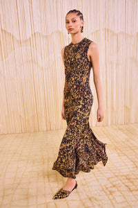 Ulla Johnson Clea Sleeveless Bias Long Dress in savannah - women's dress - alternate view
