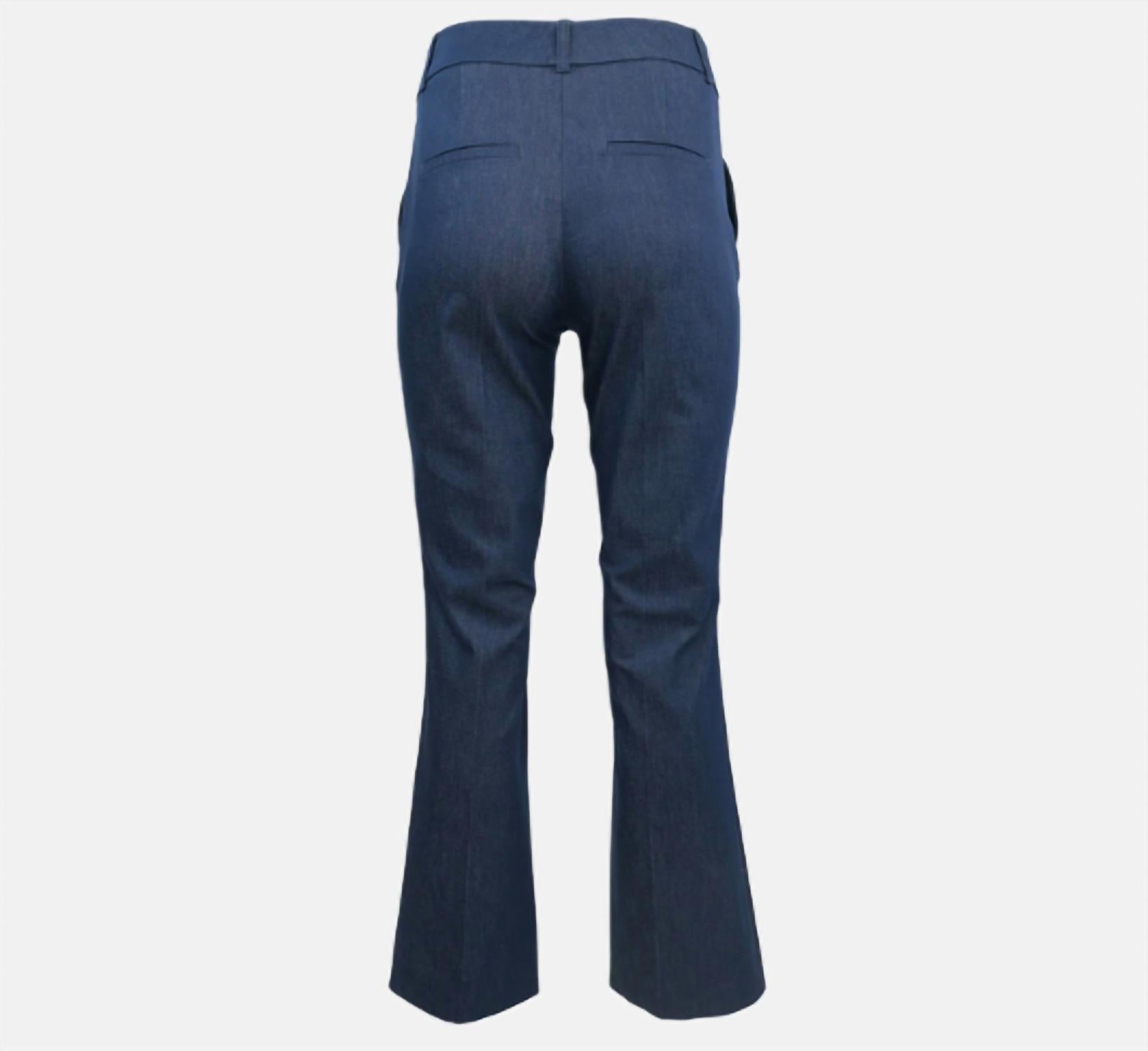 THEO the Label Women's Demeter Ankle Denim Trouser in blue - women's pants - detail view