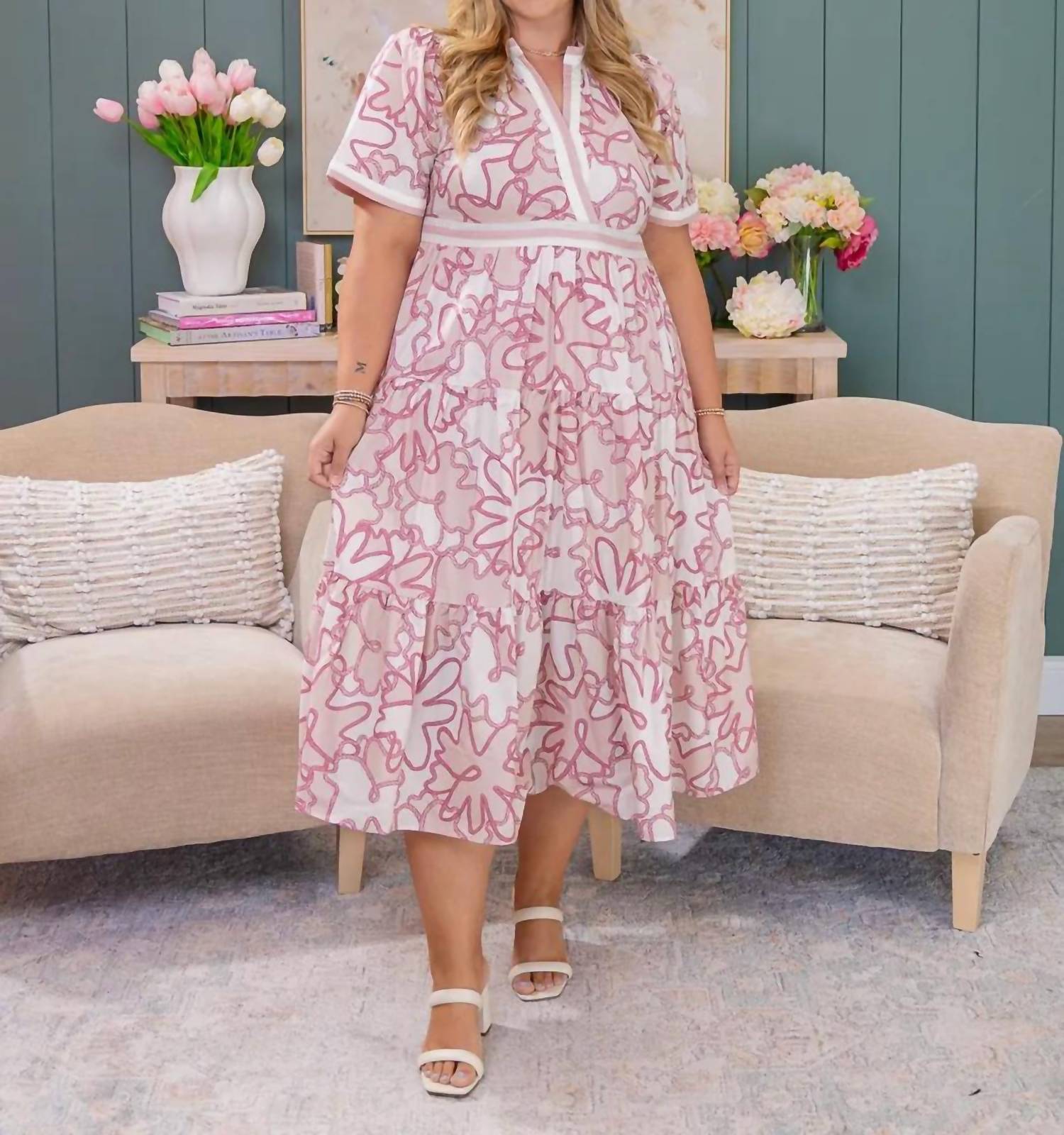 Entro - Ally Rope Print Midi Dress